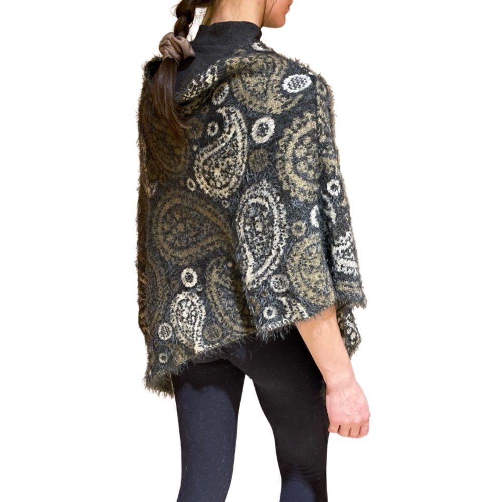 Poncho/Shawl with Paisley Pattern - Picture 2 of 3